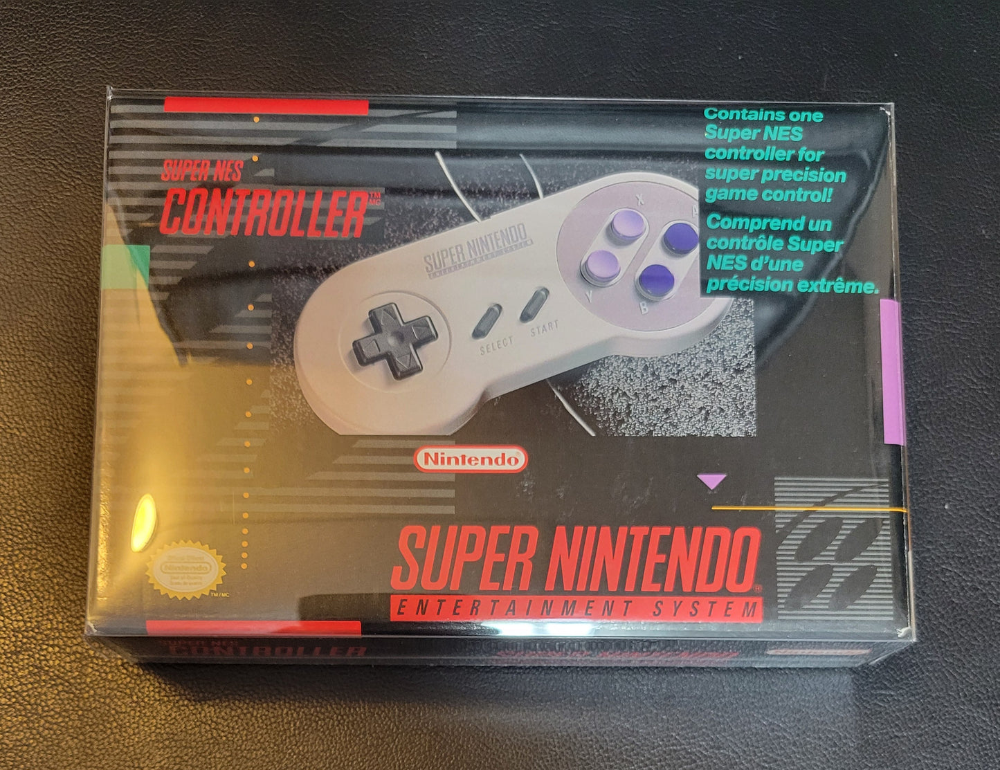 SNS-005 Controller (SNES) - Super Nintendo Ent. 1991 PRISTINE Condition FACTORY PLASTIC - (REAL CIB)