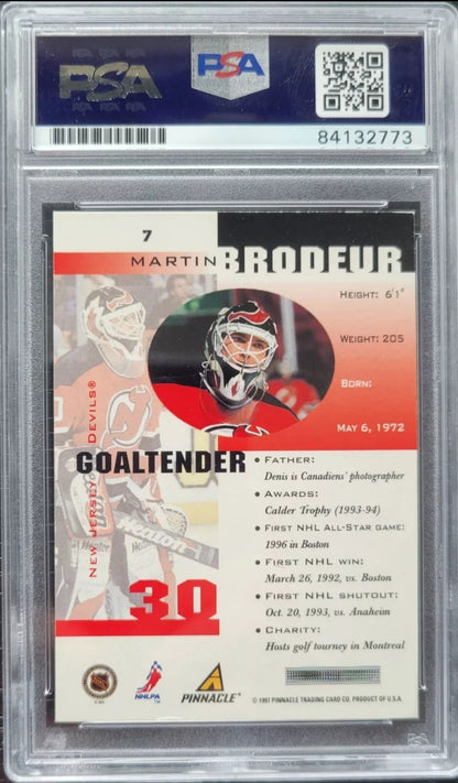 1997 MARTIN BRODEUR AUTOGRAPH PSA/DNA CERTIFIED PROMO CARD 1 OF 1! PINNACLE 🔺️