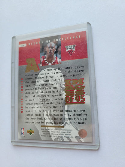 1995 MICHAEL JORDAN Upper Deck Images Of 95 Return Of Excellence #335 Great Shape Protected Since New Smoke Free Home NBA Basketball Card