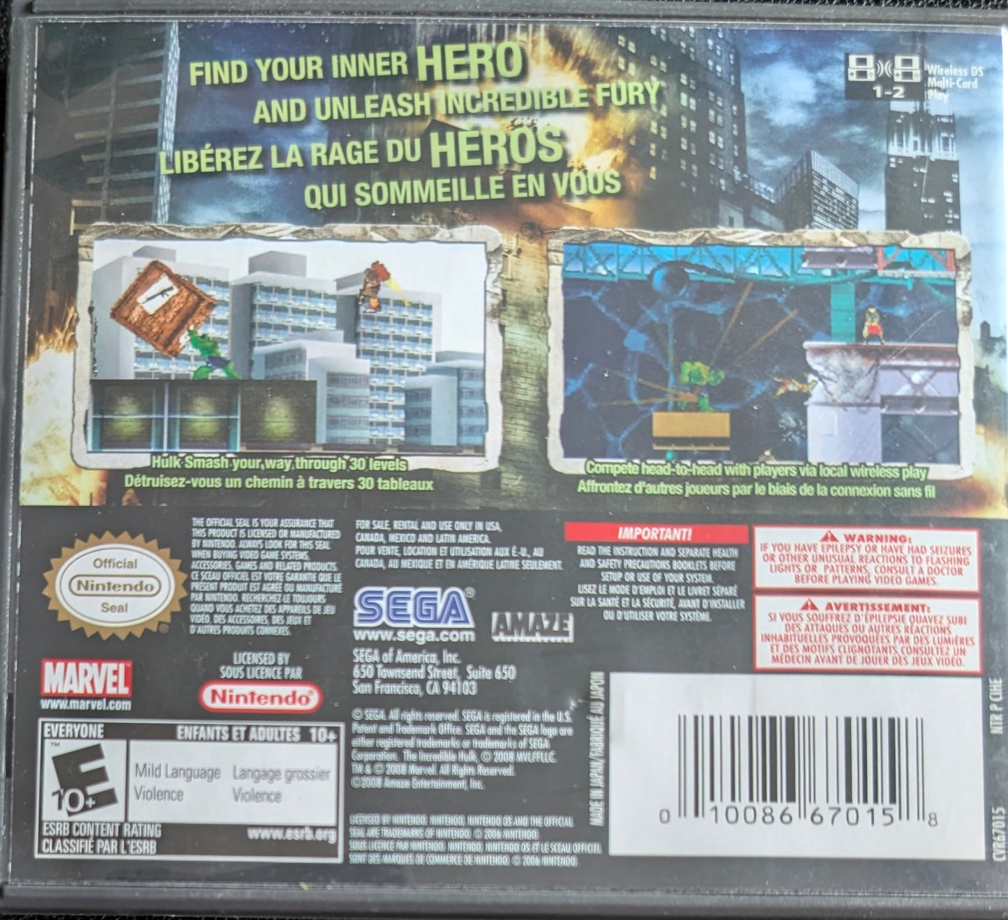 The Incredible Hulk – 2008 Nintendo DS CIB – RE-Sealed – Excellent