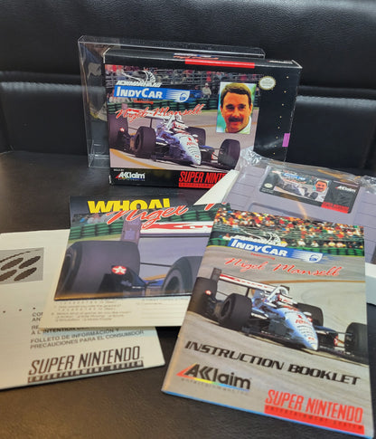 Newman Haas IndyCar Feat. Nigel Mansell (SNES) - Super Nintendo Ent. 1994 IMMACULATE Condition - FACTORY PLASTIC (REAL CIB)