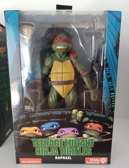 7" NECA Ninja Turtles 1990 Movie TMNT Teenage Movable Toys Mutant Action Figure Weapons + Pizza Included COWABUNGA DUDES!