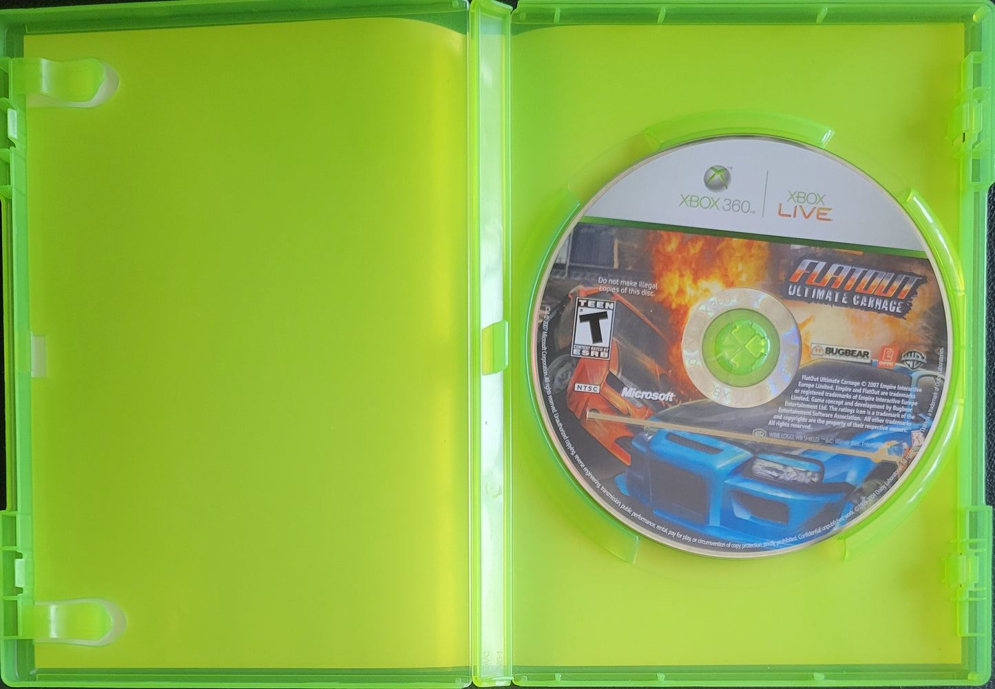 Flatout Ultimate Carnage - (CIB) - Microsoft XBOX 360 - Pre-Owned Like New CLEAN DISC