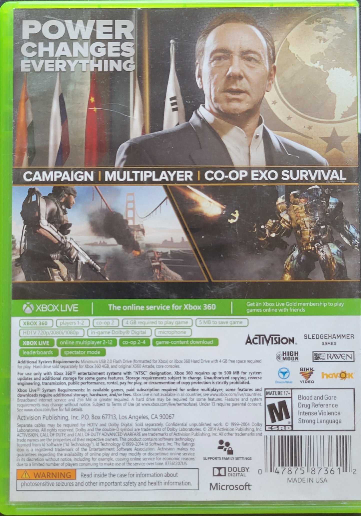 Call Of Duty: Advanced Warfare - Microsoft XBOX 360 - CIB Pre-Owned Great Shape!