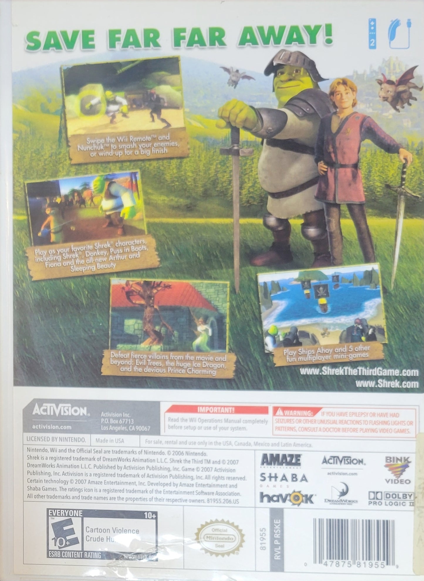 Shrek The Third – 2007 Nintendo Wii CIB – RE-SEALED + Clean Disc