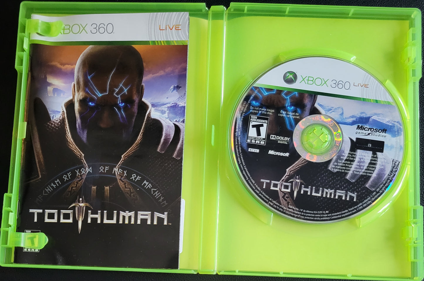 Too Human - Microsoft XBOX 360 - MINTY CIB Pre-Owned Great Shape Tested & Working
