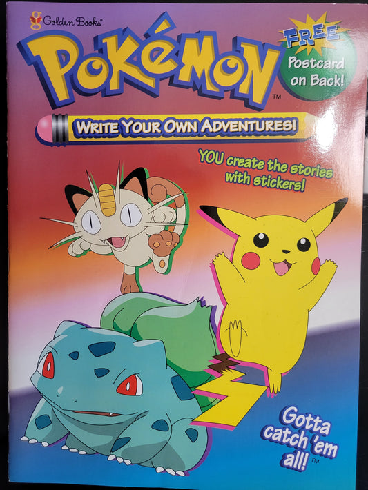 1st Edition Pokémon: "write Your Own Adventures" Orignal Golden Books Collector's Coloring Book All Ages Collector's Condition