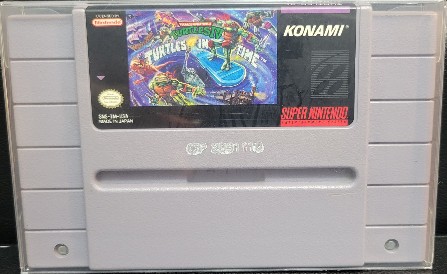 Authentic Turtles In Time - SNES - Super Nintendo Ent. System NTSC Cartridge Plus Platic Protector