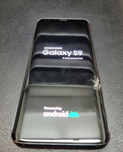 Samsung Galaxy S9 - Immaculate Condition -Minor Surface Cracks (Easily Fixed) Includes Charging Cord & Like-New OtterBox Case