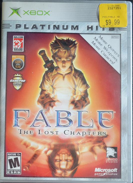 Fable The Lost Chapters *Platinum Hits* - (CIB) OG Microsoft XBOX Pre-Owned Great Shape Tested & Working CLEAN DISC