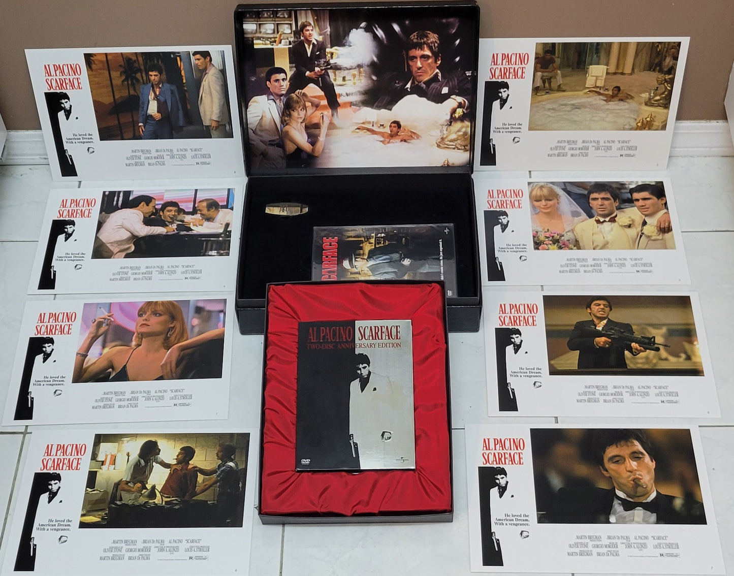 Al Pacino SCARFACE ANNIVERSARY EDITION BOXED SET COMPLETE!!! Includes 8 Original Posters + Alloy Money Clip + 2 DVD