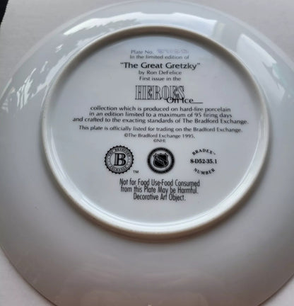 95 WAYNE GRETZKY Limited Edition Signed Porcelain Plate COMPLETE IN BOX + INSERT