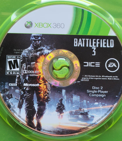 BATTLEFIELD 3 (Disc Only) - Microsoft XBOX 360 - Pre-Owned Great Shape Tested & Working