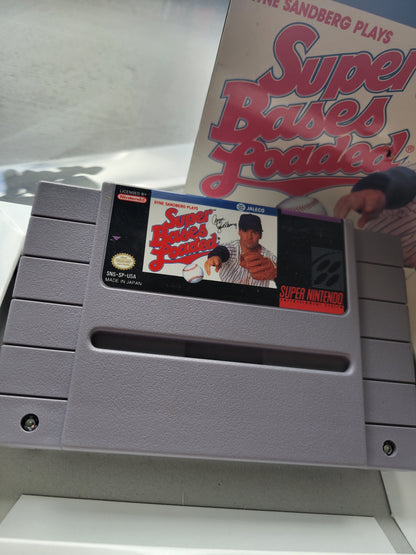 SUPER BASES LOADED CWB Complete With Box - SNES - Super Nintendo Ent. System NTSC Cartridge + Plastic Protector