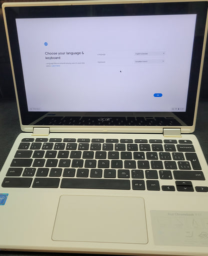 Acer Chromebook R11 FLIP - 11.6" TOUCH Platinum White Immaculate Condition CIB *LIKE NEW*