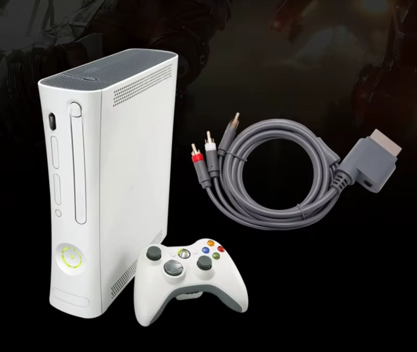 Xbox 360 AV Cable (Aftermarket) | Black or Gray | Replacement Audio Video Cable