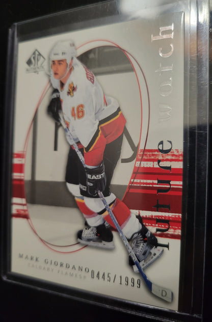 2005 - 06 Mark Giordano FUTURE WATCH 445/1999 UD Upper Deck NHL Hockey Card Great Shape Soft + Top Loader Since New Smoke Pet Free Home Great Collector's