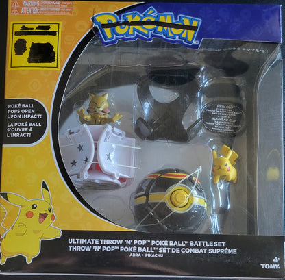 Pokémon Ultimate Throw ‘N Pop Poké Ball BattleSet – Pikachu & Abra by Tomy (Ages 4+) – Brand New / Factory Sealed
