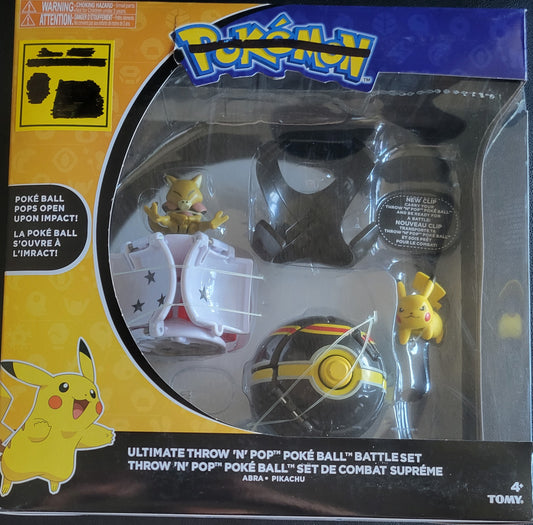 Pokémon Ultimate Throw ‘N Pop Poké Ball BattleSet – Pikachu & Abra by Tomy (Ages 4+) – Brand New / Factory Sealed