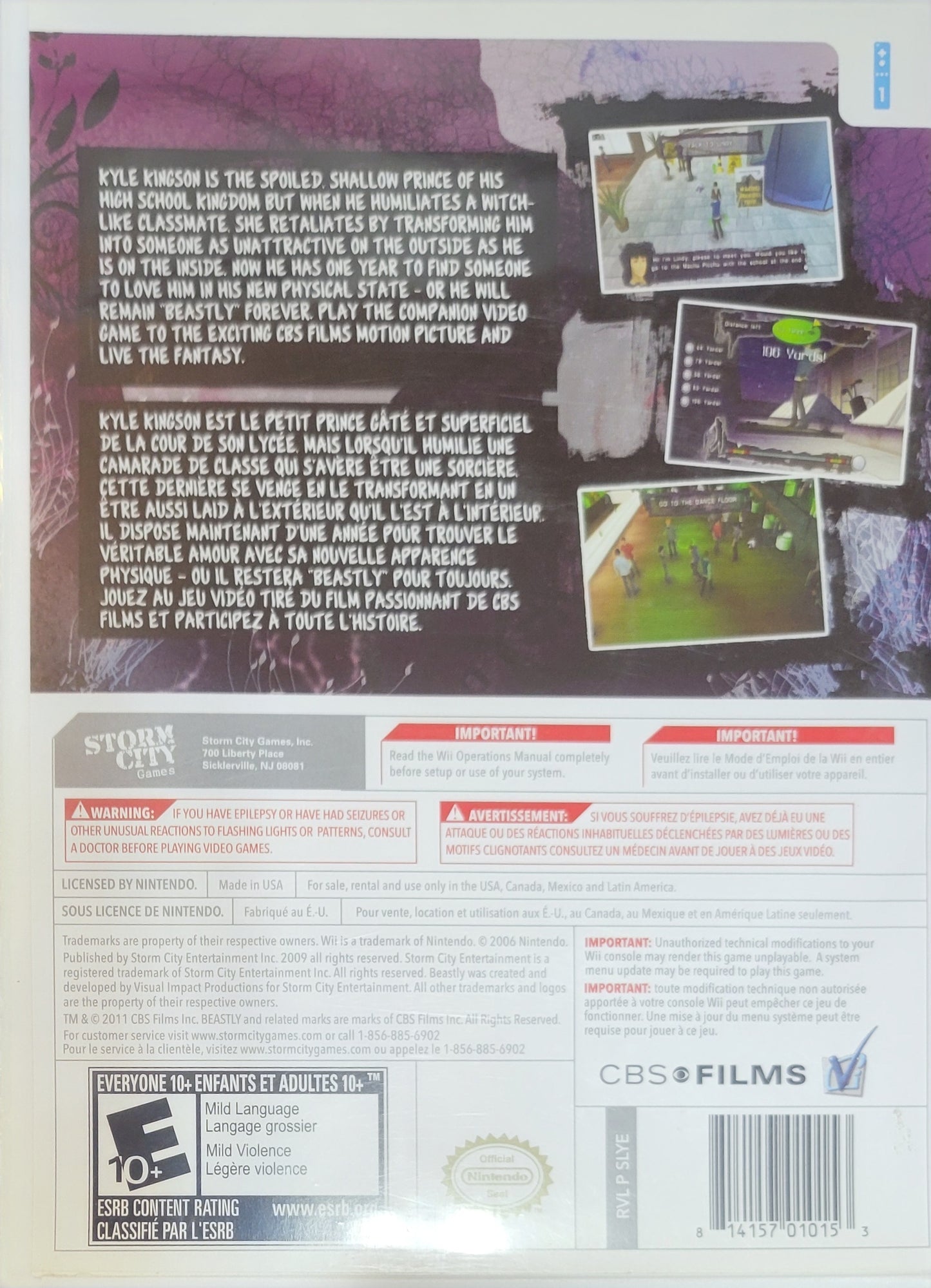 Beastly – 2011 Nintendo Wii CIB Re-Sealed Like New