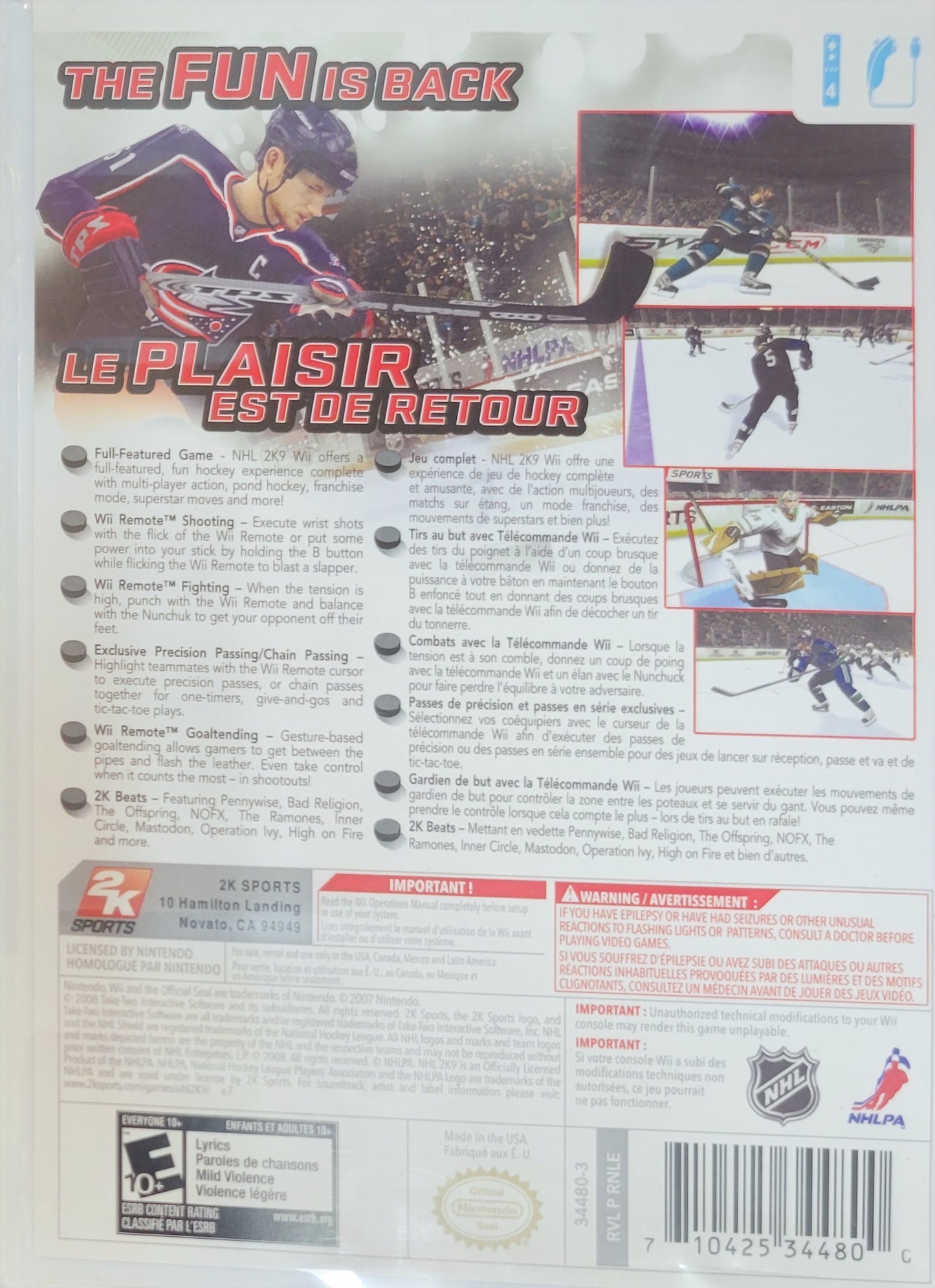 NHL 2K9 – Nintendo Wii CIB – Great Shape – Clean Disc