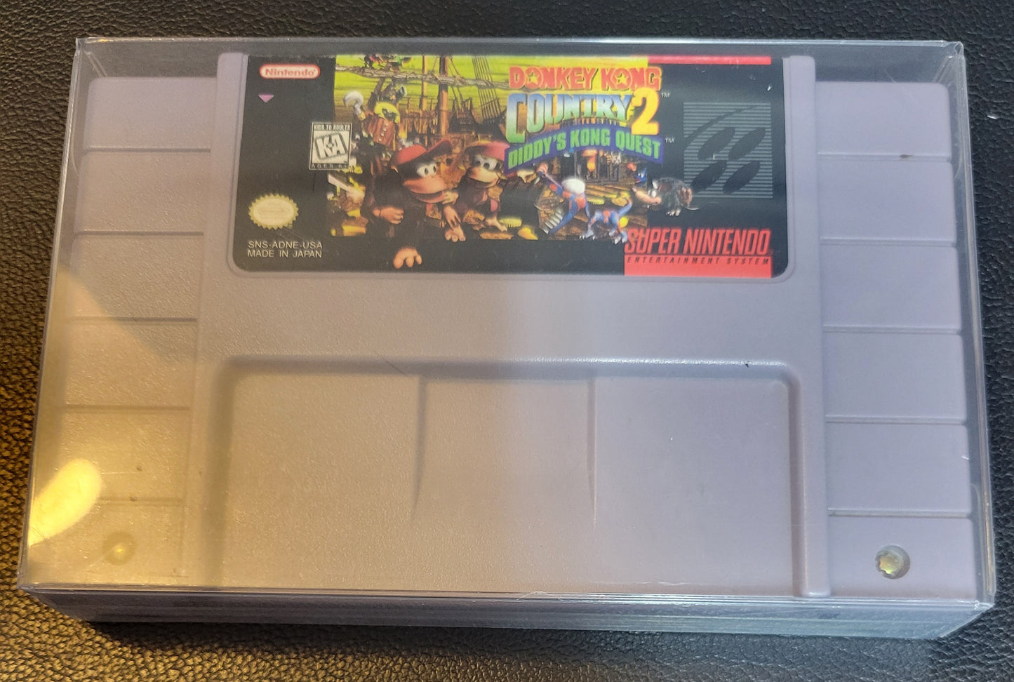 Donkey Kong Country 2: Diddy Kongs Quest - SNES - Super Nintendo Ent. Cartridge + Protector MINT