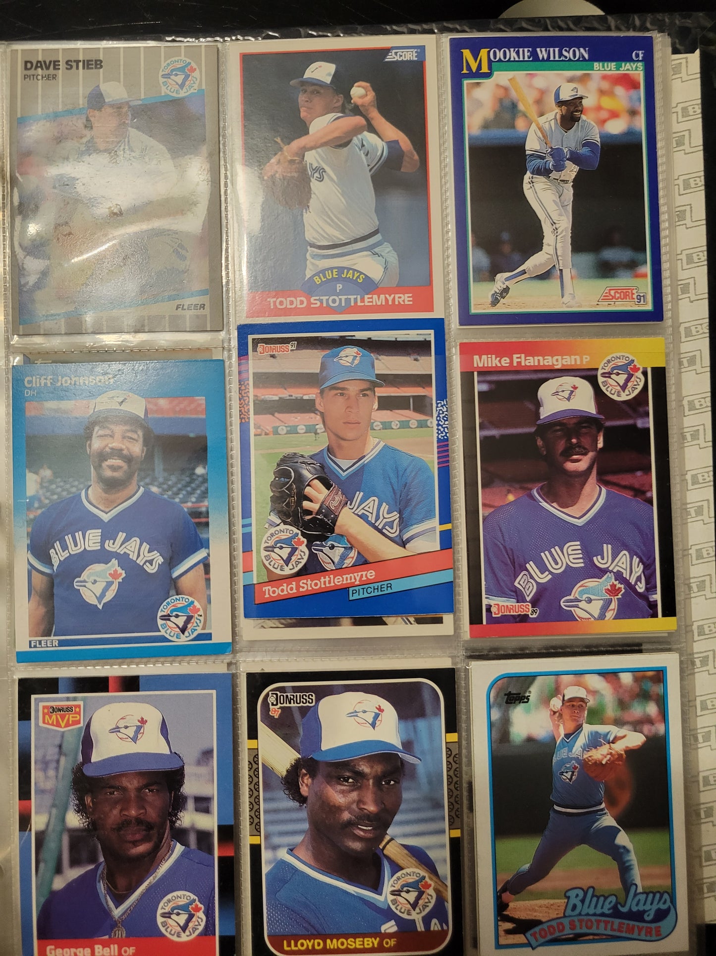 Lot Of 9 Near Mint Condition 1990's 1980's MLB BASEBALL Cards Protected Since New