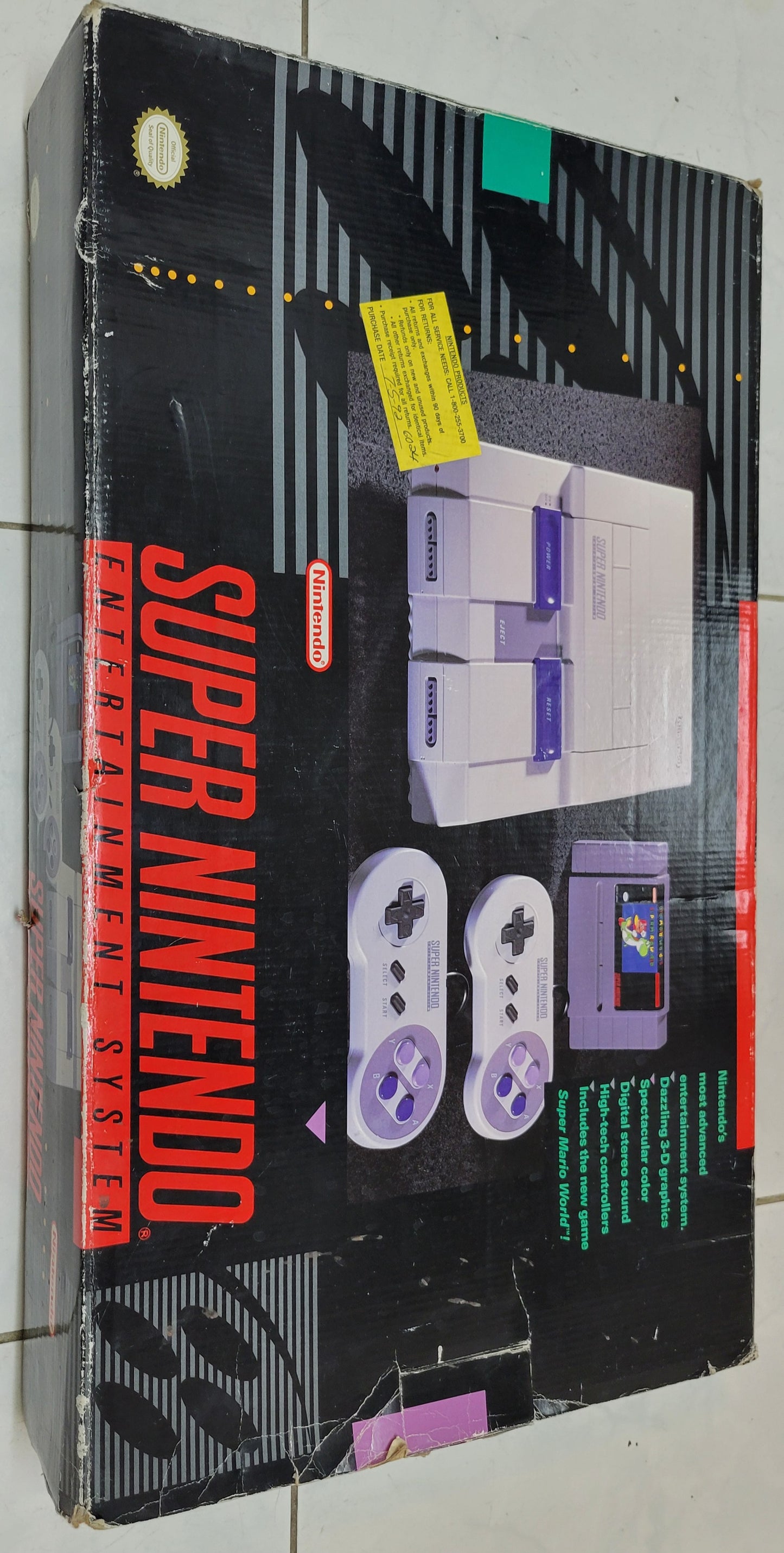 Authentic SNES (Super Nintendo Ent. System) Lot Complete In Box Styrofoam In Tact + 6 Games + 2 Controllers & Hook Up Cords IMMACULATE COND.