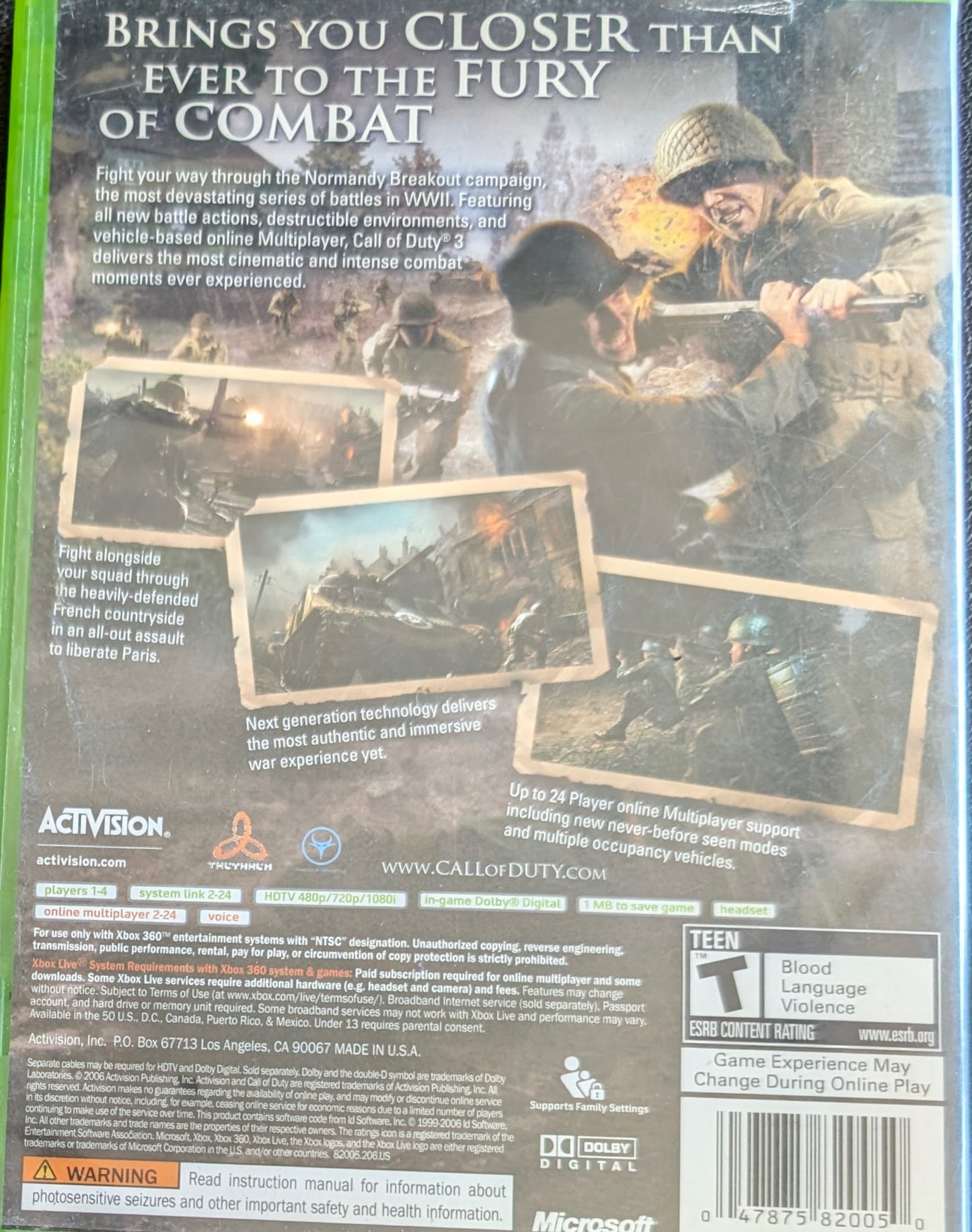 Call of Duty 3 (2006) - Xbox 360 | RE-Sealed