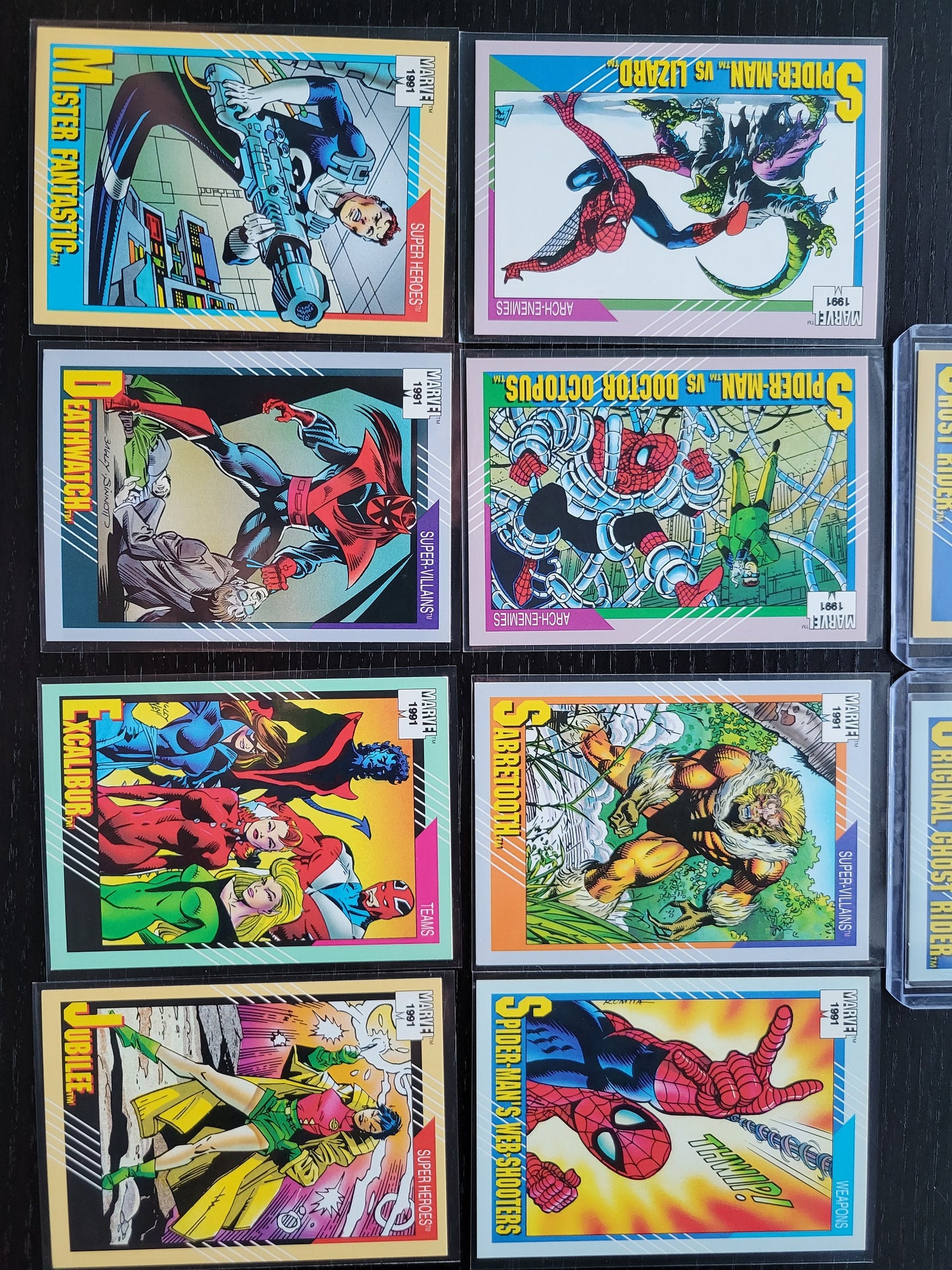 Impel Marvel 1991 Trading Card Set OG Ghost Rider Special 2nd Appearance Of Marvel Super Heros Ever On Cards! 10 Authentic Pieces