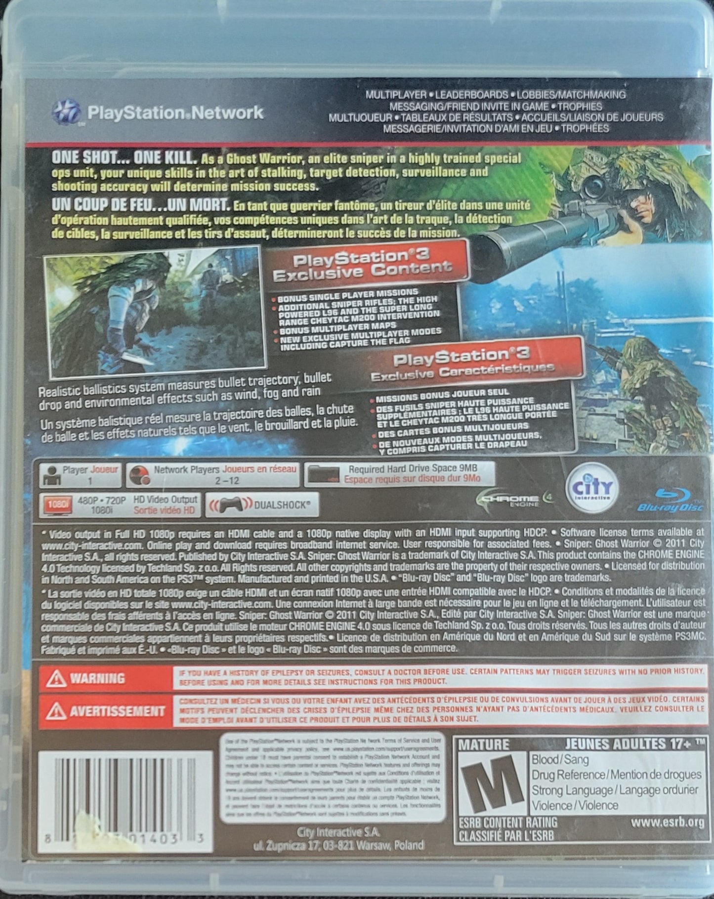 Sniper: Ghost Warrior (CIB) – Sony PlayStation 3 PS3 – Re-Sealed
