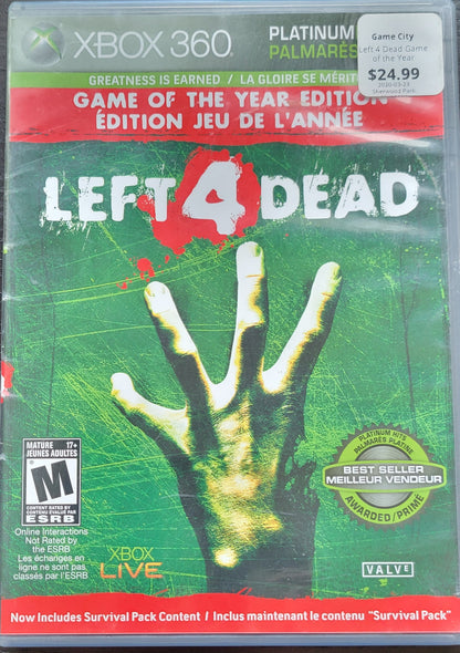 Left For Dead: Game Of The Year Edition - Microsoft XBOX 360 - CIB Pre-Owned Great Shape Tested & Working