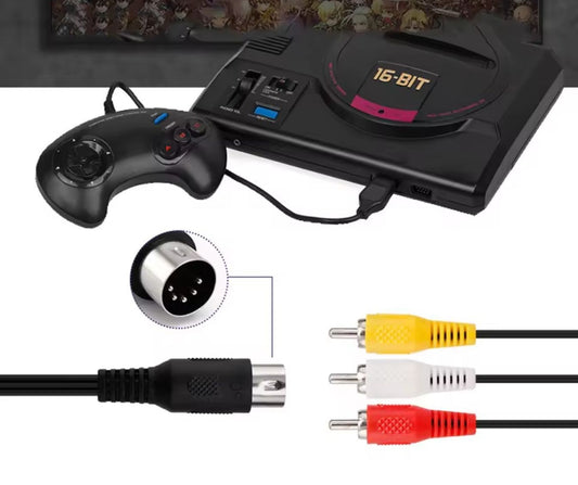 Sega Genesis Model 1 AV Cable (Aftermarket) | 3-Prong Connector | Replacement