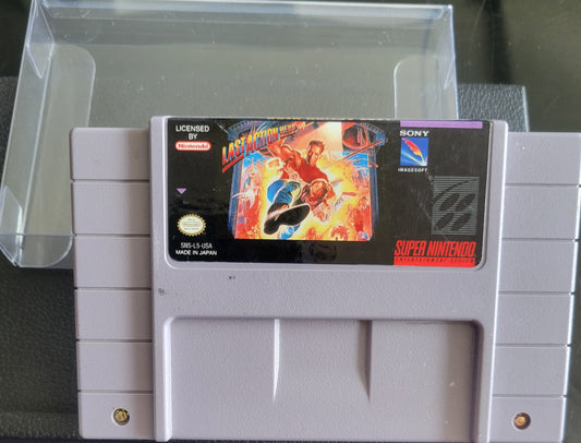 Last Action Hero - Authentic SNES - Super Nintendo Ent. System 1995 NTSC Cartridge + Protector