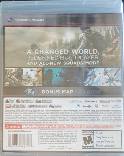 COD Call Of Duty: Ghosts NEW - 2013 Sony PlayStation 3 PS3 SEALED