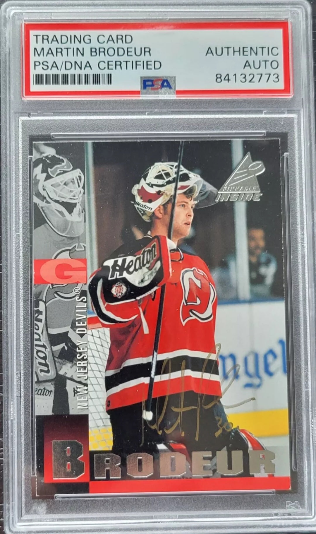 1997 MARTIN BRODEUR AUTOGRAPH PSA/DNA CERTIFIED PROMO CARD 1 OF 1! PINNACLE 🔺️