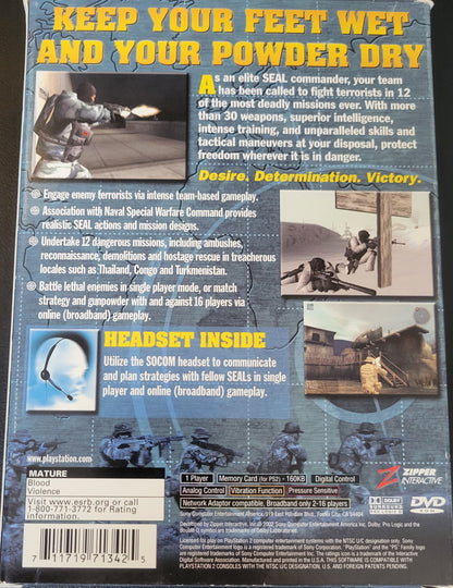 SOCOM U.S. Navy Seals Box Set - Sony PlayStation 2 PS2 Pre-Owned Tested & Working Great Shape!