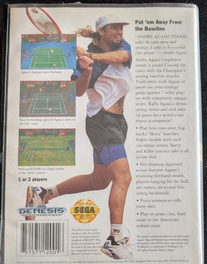 AGASSI Tennis - Boxed CIB (Sega Genesis) | 1993 | Sports / Tennis