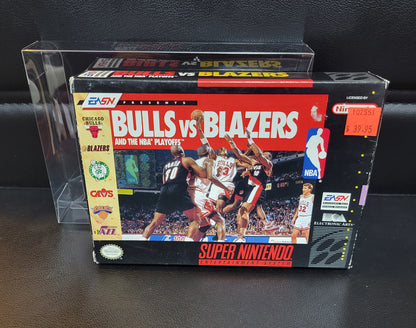 BULLS Vs Blazers (SNES) - Super Nintendo Ent. 1993 IMMACULATE Condition FACTORY PLASTIC - (CIB)