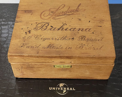 Early 1900 Brazilian SUERDIECK CIGARILLOS Box HAND MADE WOOD Cigar Case *Rare*