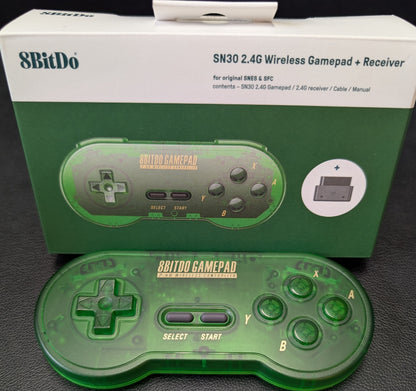 8BitDo SN30 Wireless Gamepad for Original SNES (Super Nintendo) | Multiple Colors | Wireless Controller | Includes Receiver