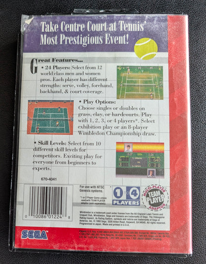 Wimbledon Championship Tennis - Boxed CIB with Hang Tab (Sega Genesis) | 1993 | Sports / Tennis
