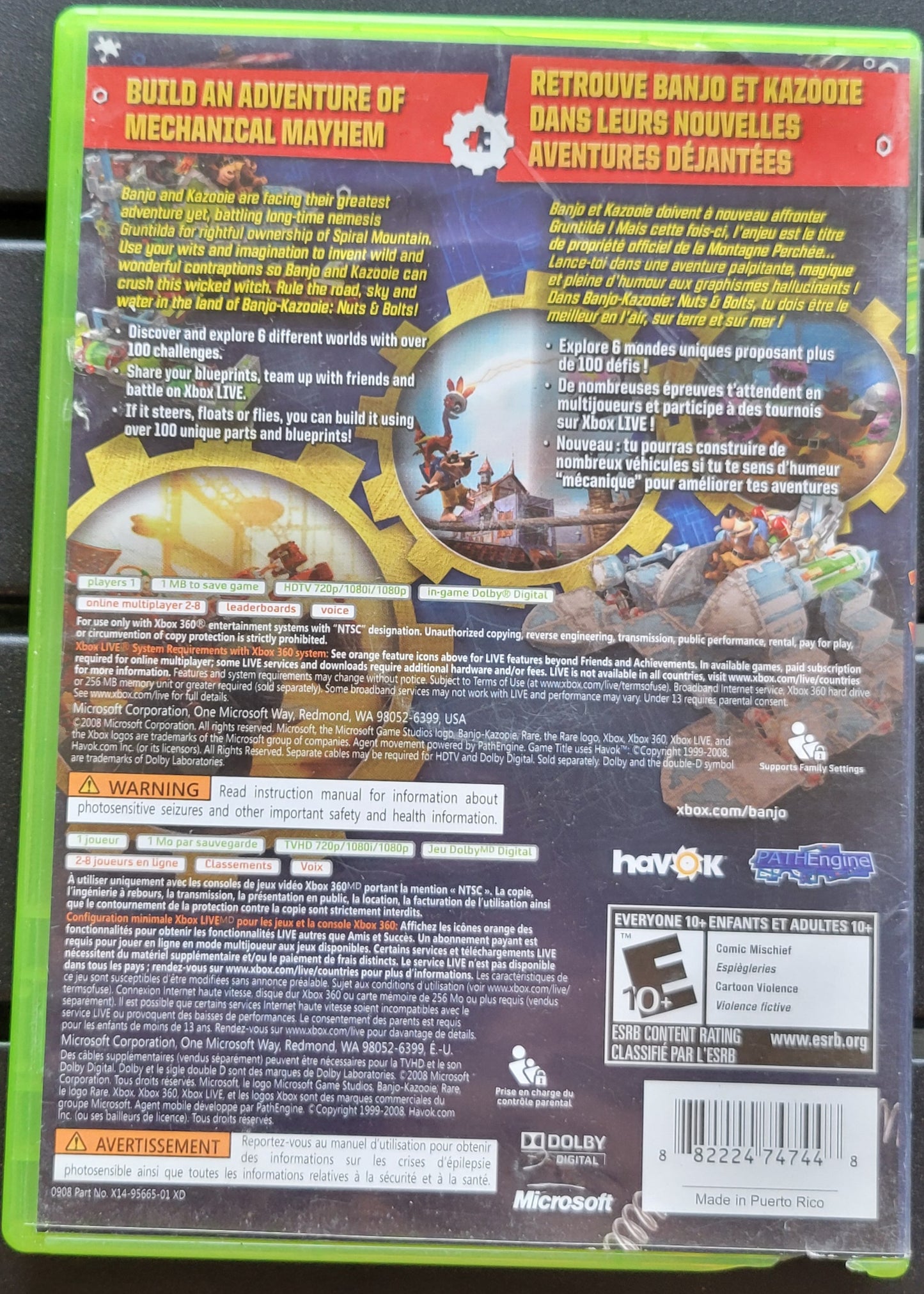 Banjo-Kazooie: Nuts & Bolts - Microsoft XBOX - CIB Pre-Owned Great Shape Tested & Working