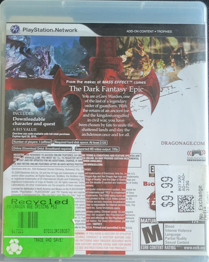 Dragon Age: Origins (CIB) – Sony PlayStation 3 PS3 – Re-Sealed