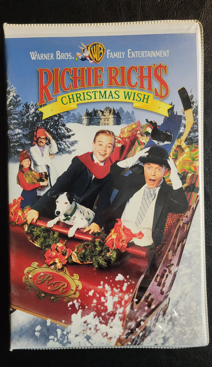 WB Pictures Richy Riches Christmas Wish 1990's VHS Tape + Box Pre - Owned