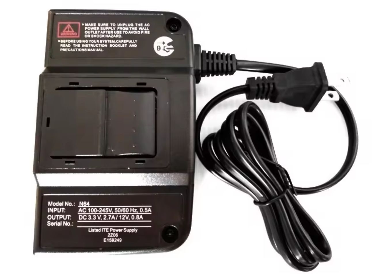 Nintendo 64 (N64) Power Supply & AV Cable (Aftermarket) | Replacement Power AV Bundle | N64, SNES, GameCube Compatible AV