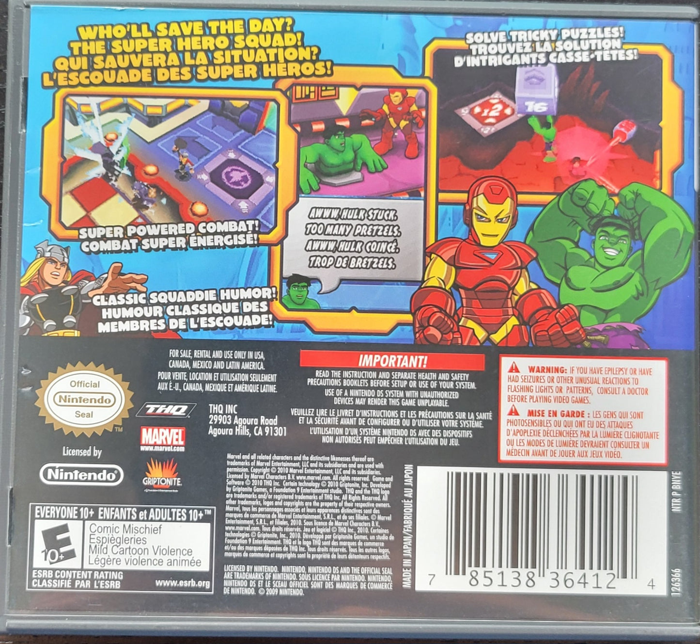 Marvel Super Hero Squad: The Infiniti Gauntlet - Nintendo DS - Handheld Console NTSC Cartridge Only Tested & Working