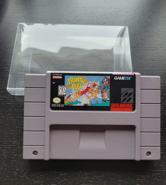 Authentic FRANTIC FLEE - SNES - 1993 Super Nintendo Ent. System NTSC Cartridge + Protector MINT