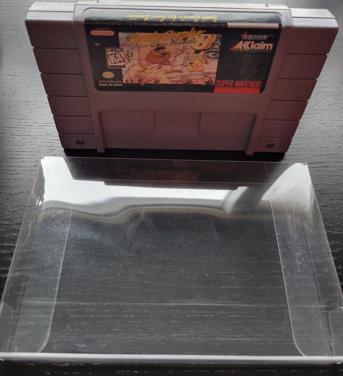 Authentic Speedy Gonzalas In: Los Gatos Bandidos - SNES - Super Nintendo Ent. System 1995 NTSC Cartridge + Protector