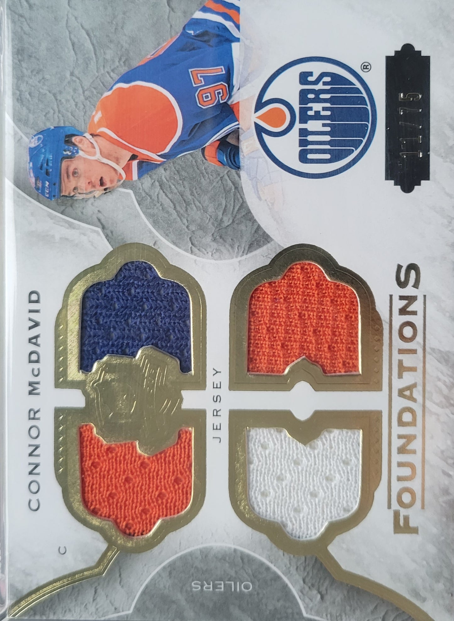 11/75!! ROOKIE QUAD PATCH 2015 2016 CONNOR MCDAVID CF-CM THE CUP FOUNDATIONS LOW POP 2 9.5 GEM MINT!